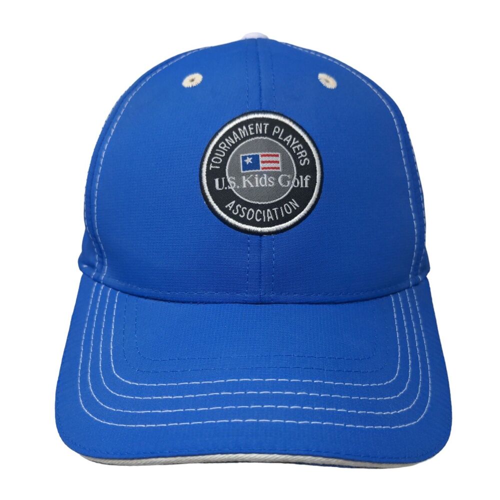 US Kids Golf Tournament Players Association Caddie Strapback Hat Blue One Size